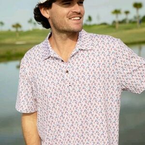 NWT KENNY FLOWERS WHO'S YOUR CADDY MOISTURE WICKING TROPICAL GOLF SHIRT XXXL